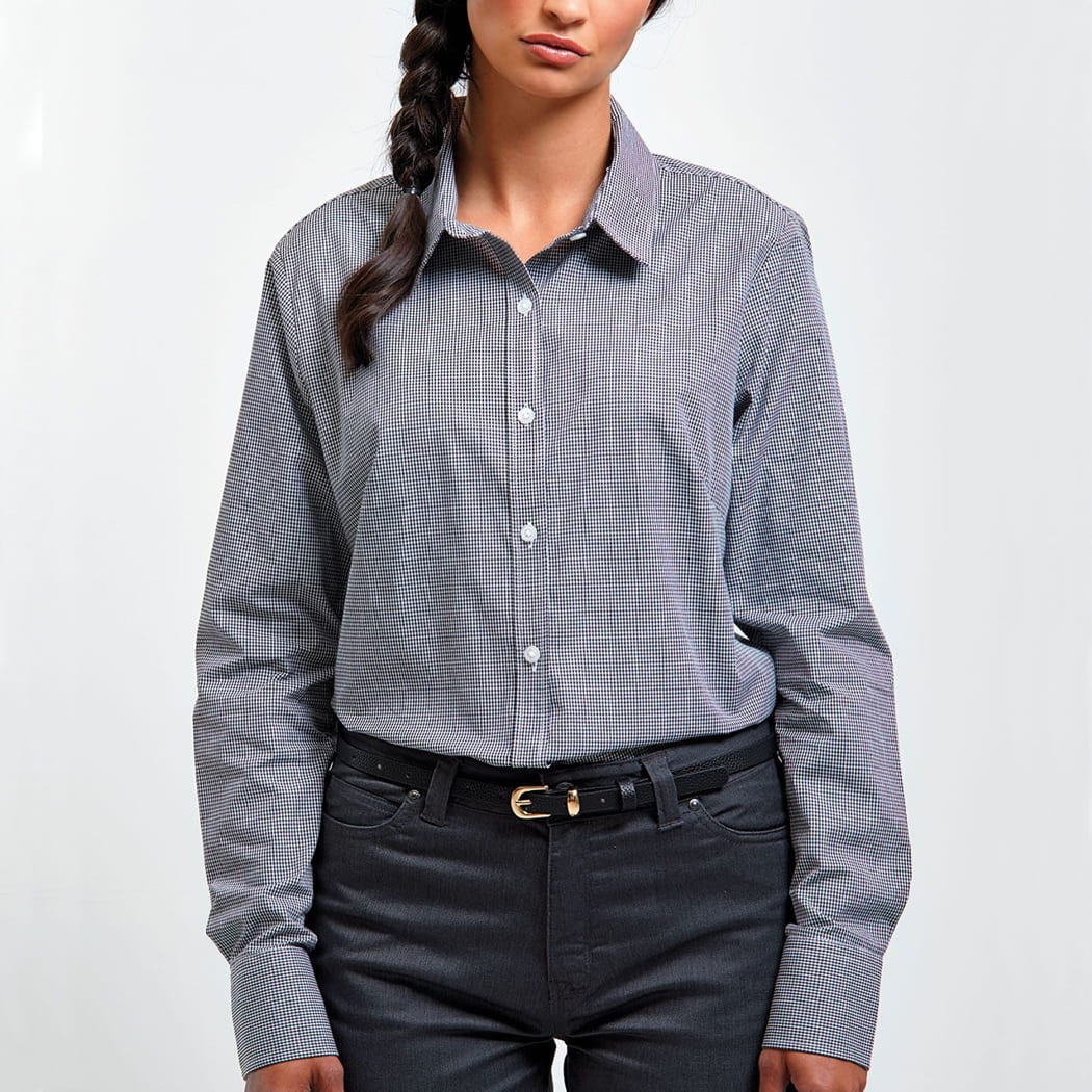 CAMICIA-DONNA-MICROCHECK-GINGHAM