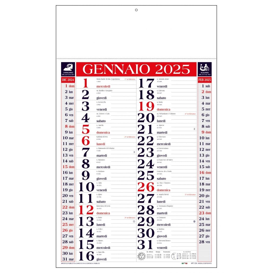 CALENDARIO-OLANDESE-28.8x47-Rosso/Blu navy