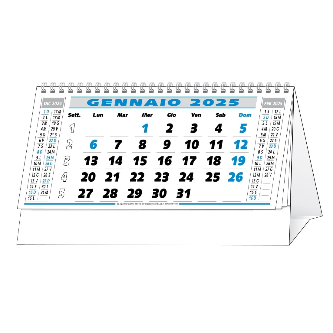 CALENDARIO-TAVOLO-TRITTICO-Nero/Azzurro